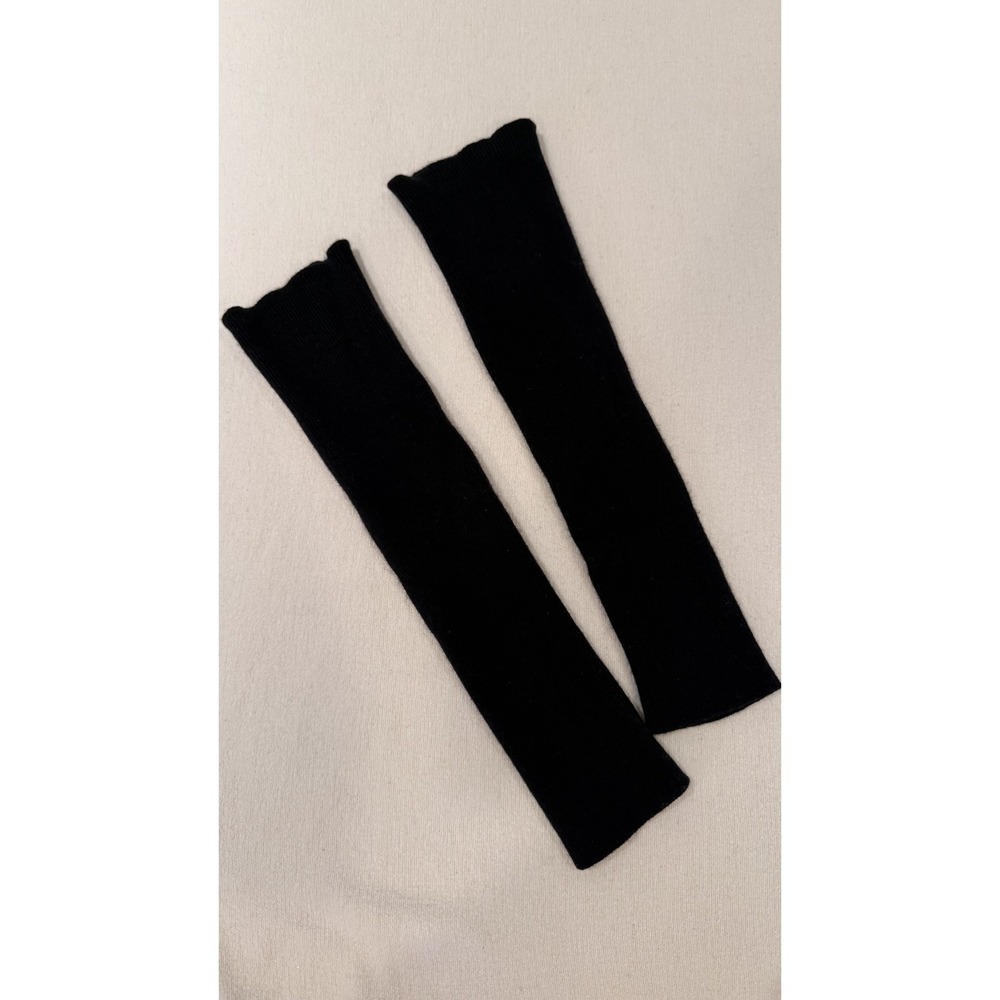 Andre Maurice Arm Warmers Womens One Size Black 100% Cashmere Knit Fingerless